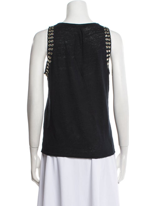 Maje Linen Scoop Neck Top