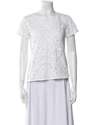 Maje Lace Pattern V-Neck Top