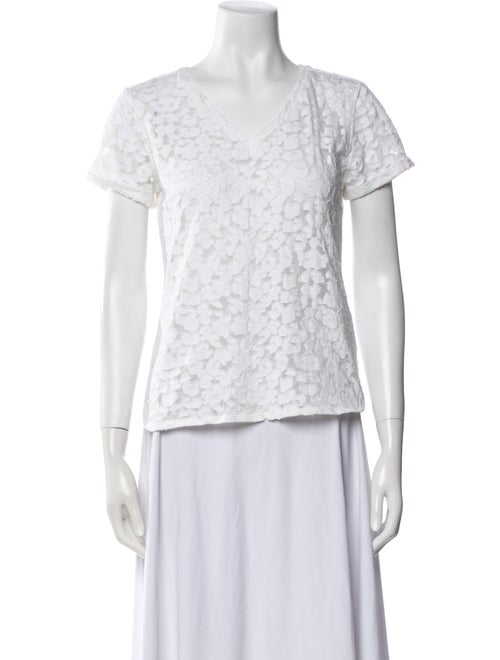 Maje Lace Pattern V-Neck Top