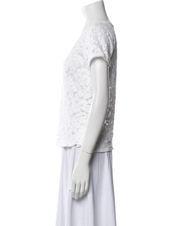 Maje Lace Pattern V-Neck Top