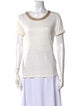 Maje Linen Scoop Neck T-Shirt