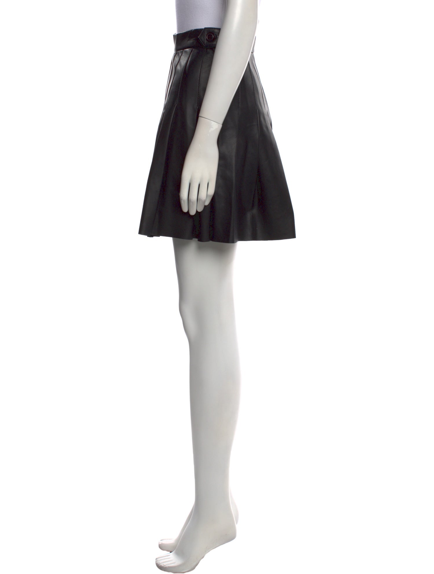 Maje Lamb Leather Mini Skirt