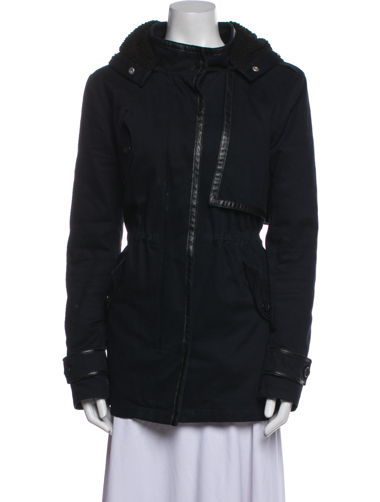 Maje Leather Faux Fur Coat