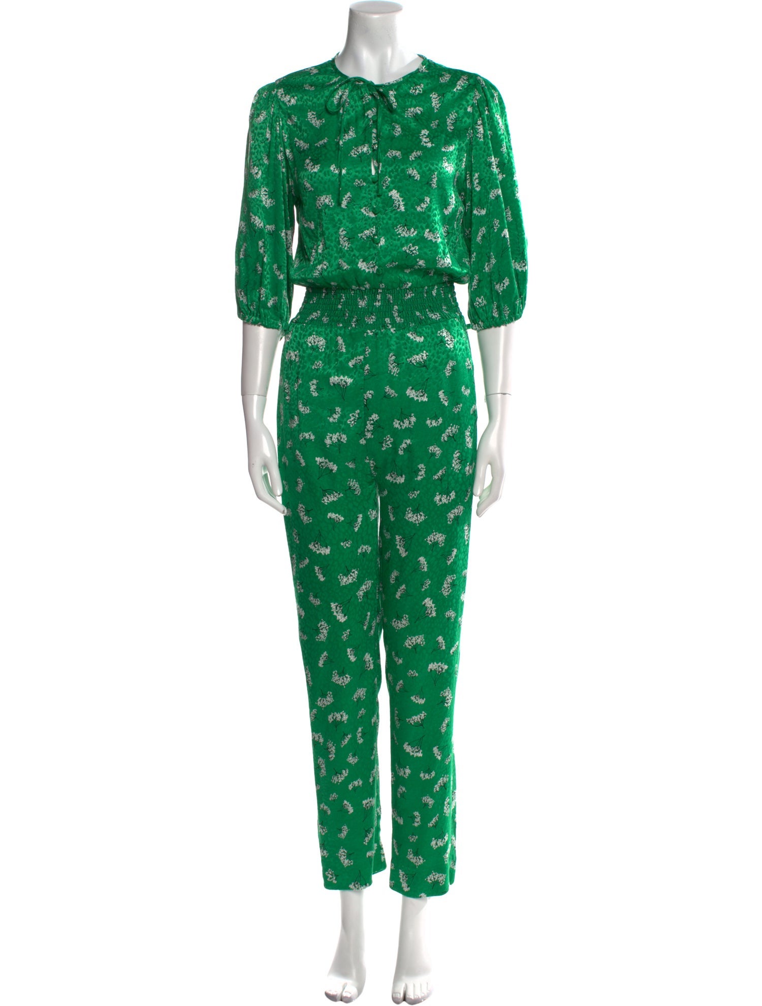 Maje Floral Print Crew Neck Jumpsuit