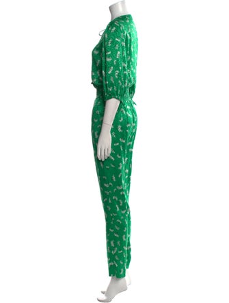 Maje Floral Print Crew Neck Jumpsuit