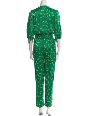 Maje Floral Print Crew Neck Jumpsuit