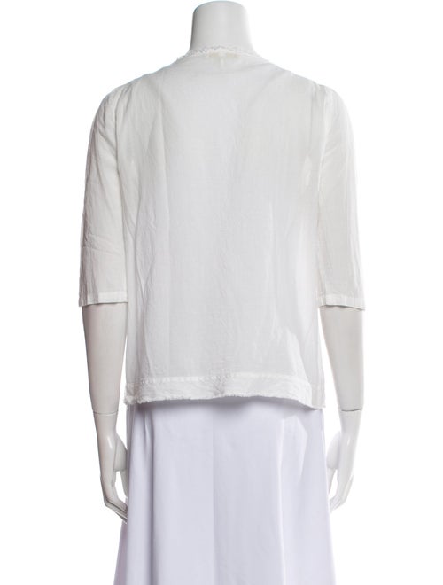 Maje Scoop Neck Three-Quarter Sleeve Blouse