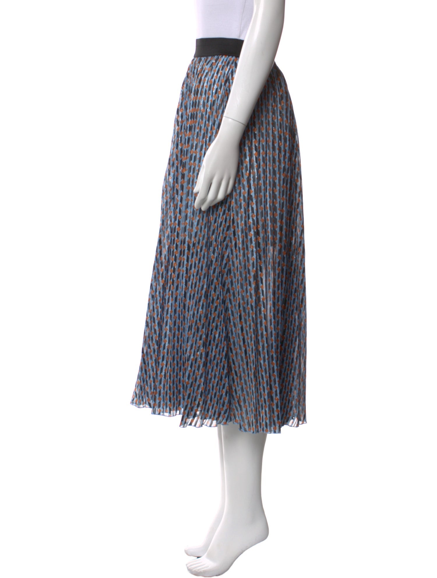 Maje Striped Midi Length Skirt