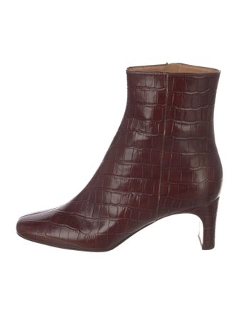 Maje Leather Animal Print Boots
