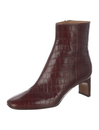 Maje Leather Animal Print Boots