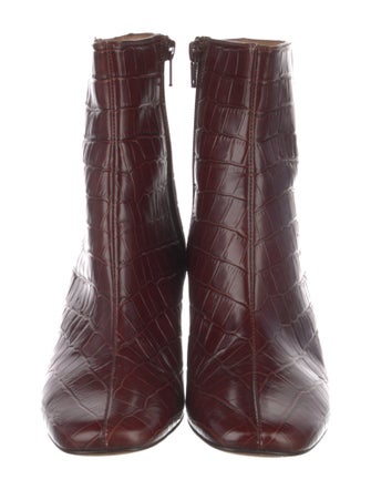Maje Leather Animal Print Boots