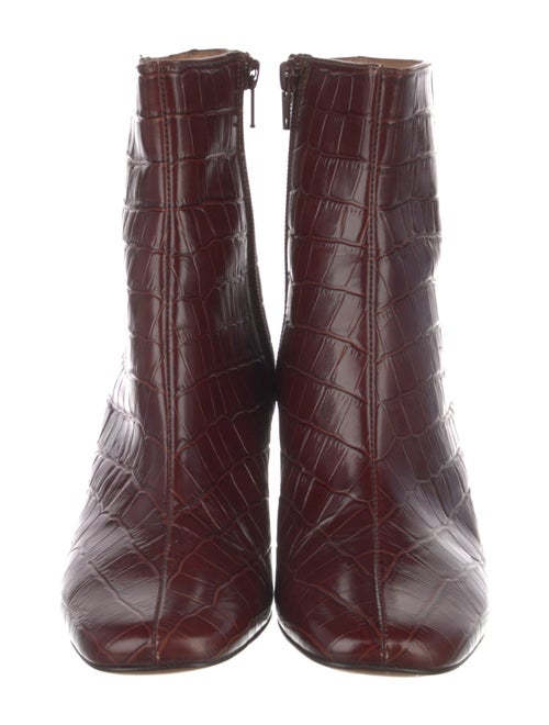 Maje Leather Animal Print Boots