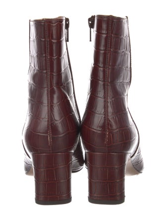 Maje Leather Animal Print Boots