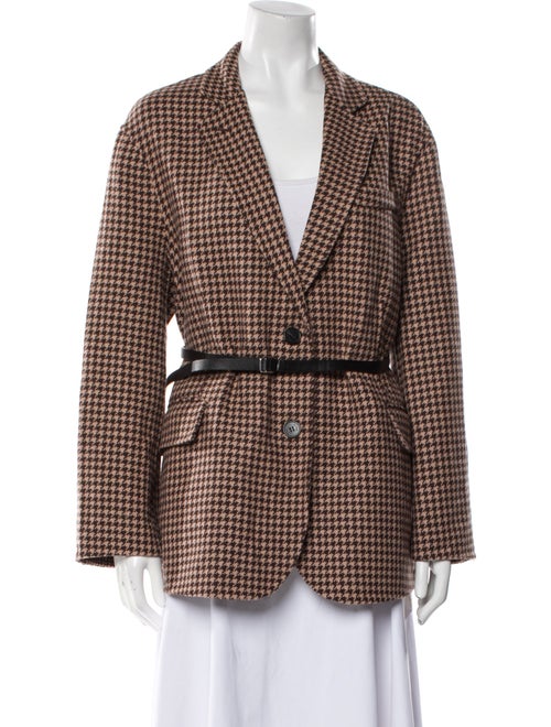 Maje Wool Houndstooth Print Blazer