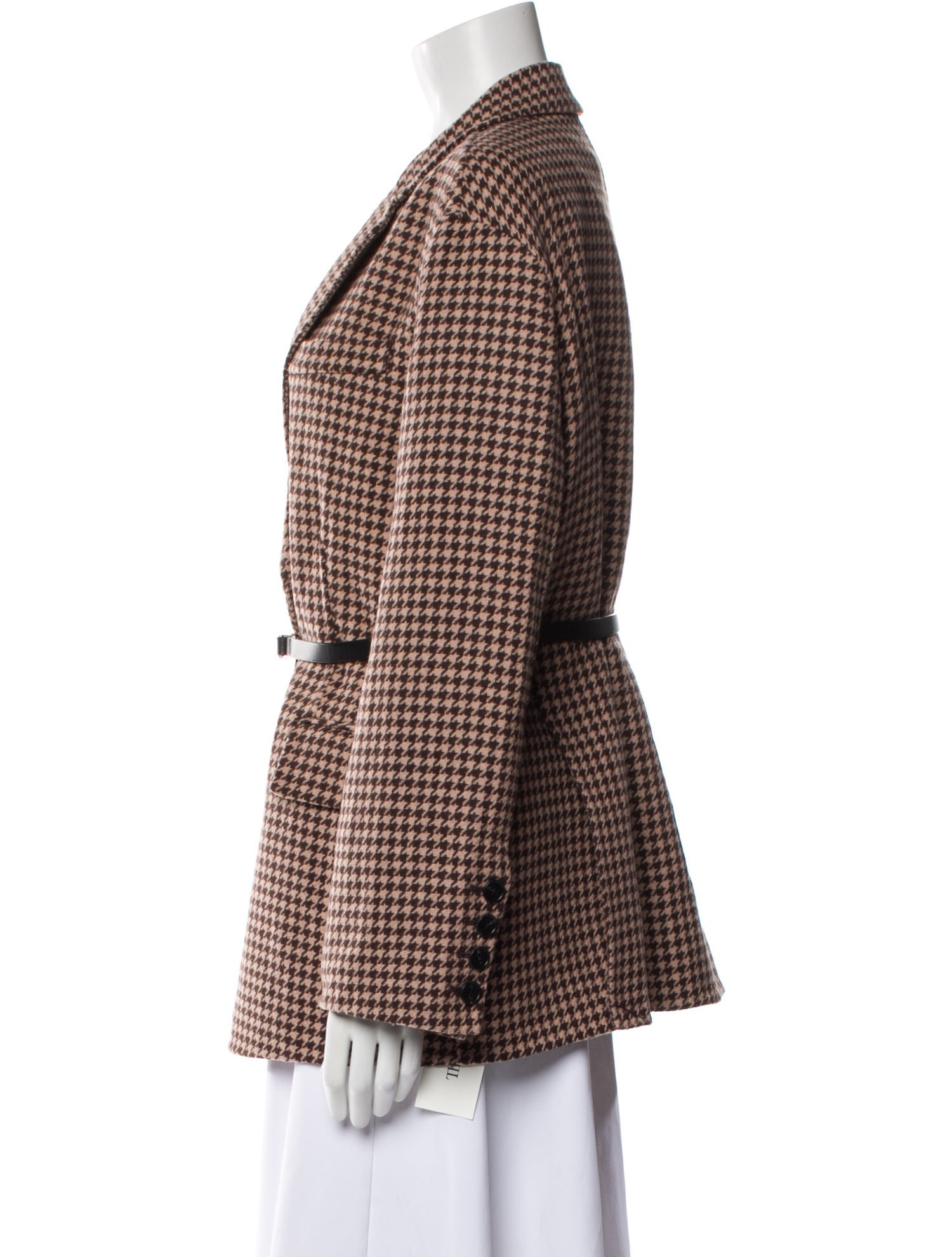 Maje Wool Houndstooth Print Blazer