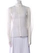 Maje Lace Pattern Mock Neck Blouse