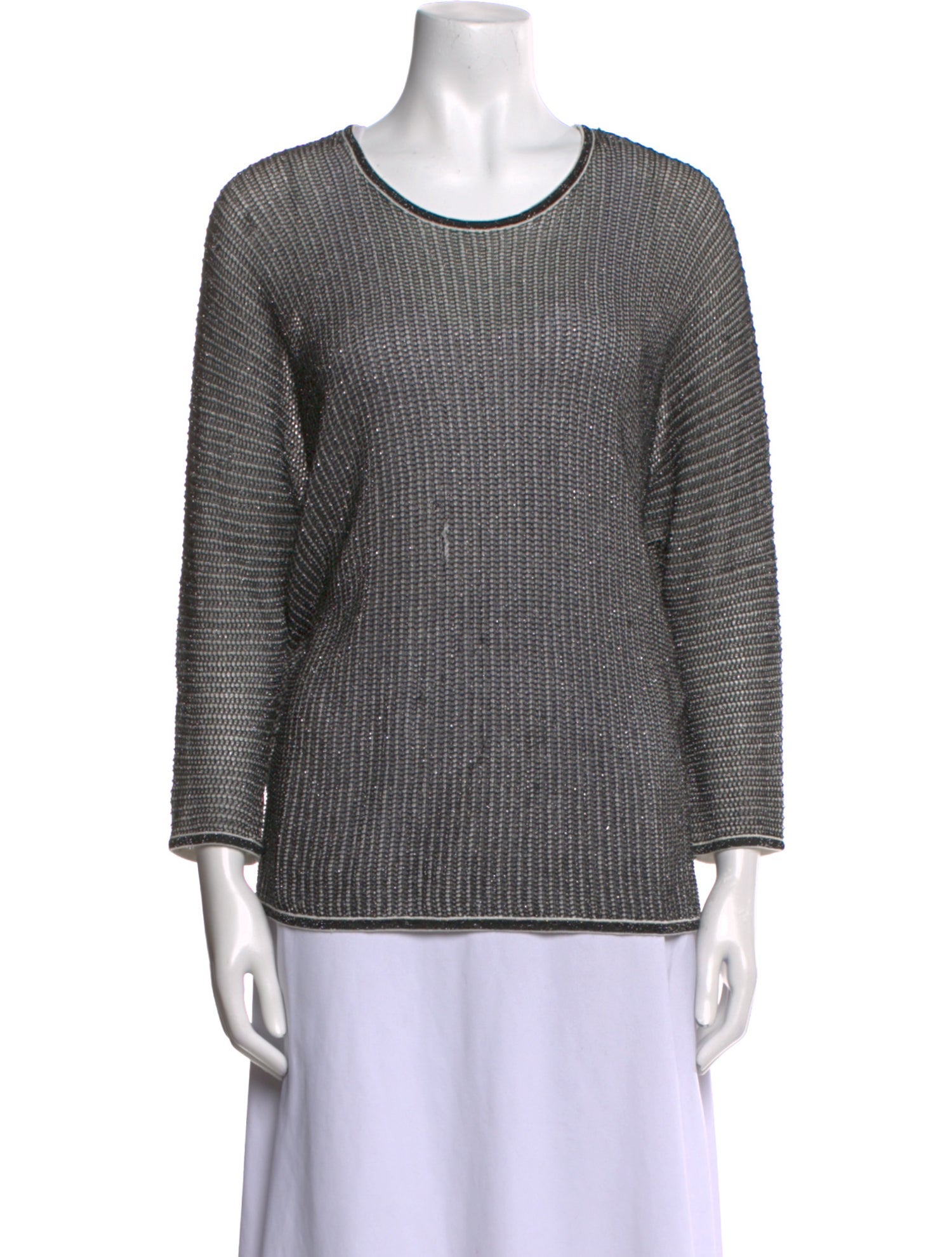 Maje Scoop Neck Three-Quarter Sleeve Top