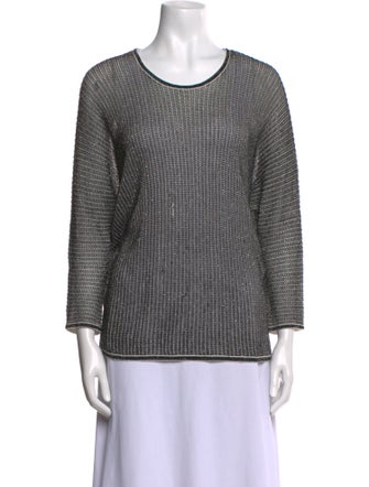 Maje Scoop Neck Three-Quarter Sleeve Top