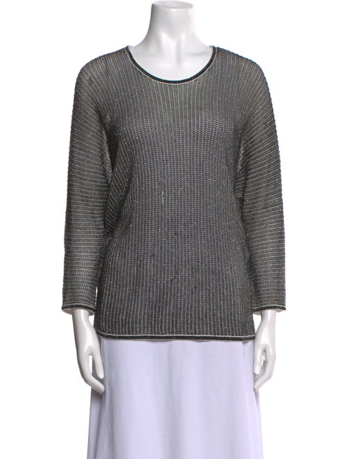 Maje Scoop Neck Three-Quarter Sleeve Top