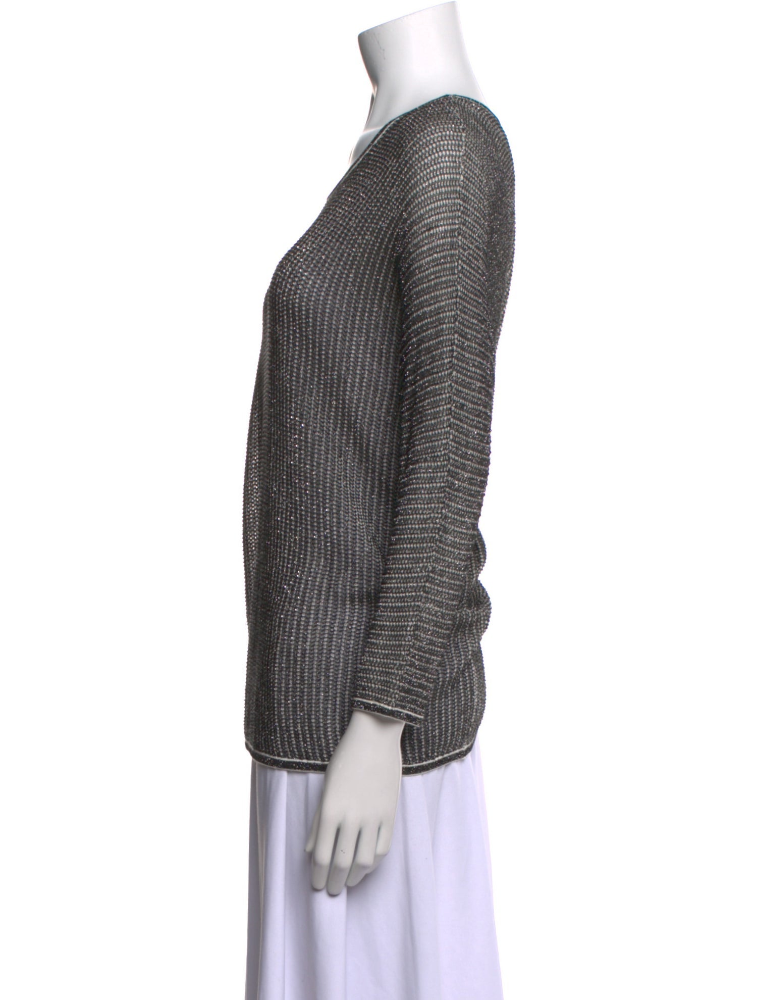 Maje Scoop Neck Three-Quarter Sleeve Top