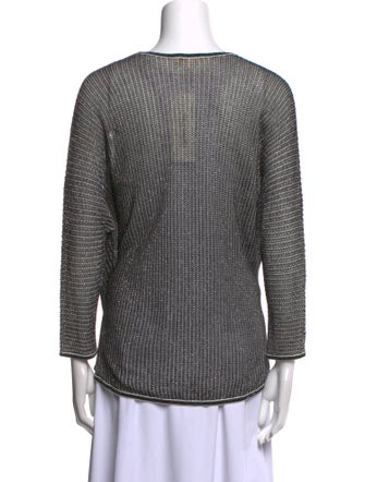 Maje Scoop Neck Three-Quarter Sleeve Top