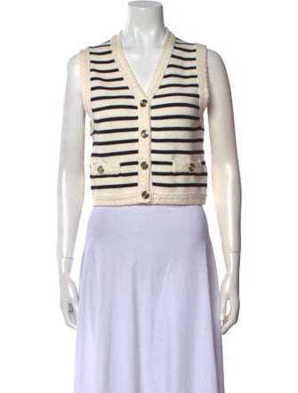 Maje Striped V-Neck Sweater