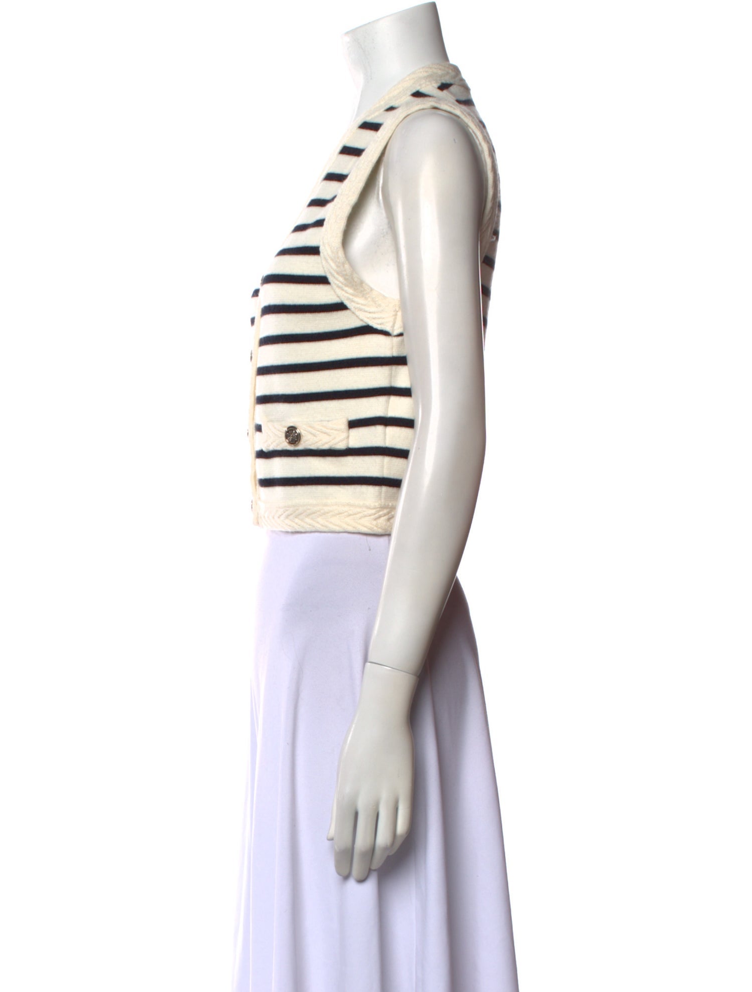 Maje Striped V-Neck Sweater