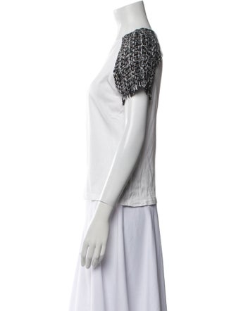 Maje Colorblock Pattern Scoop Neck T-Shirt