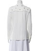 Maje Tie Neck Long Sleeve Button-Up Top