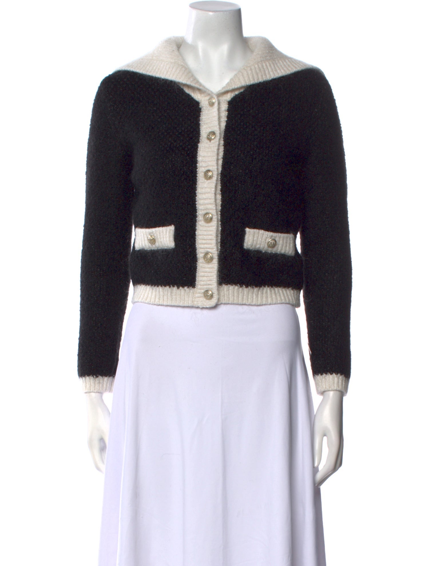 Maje Colorblock Pattern Sweater