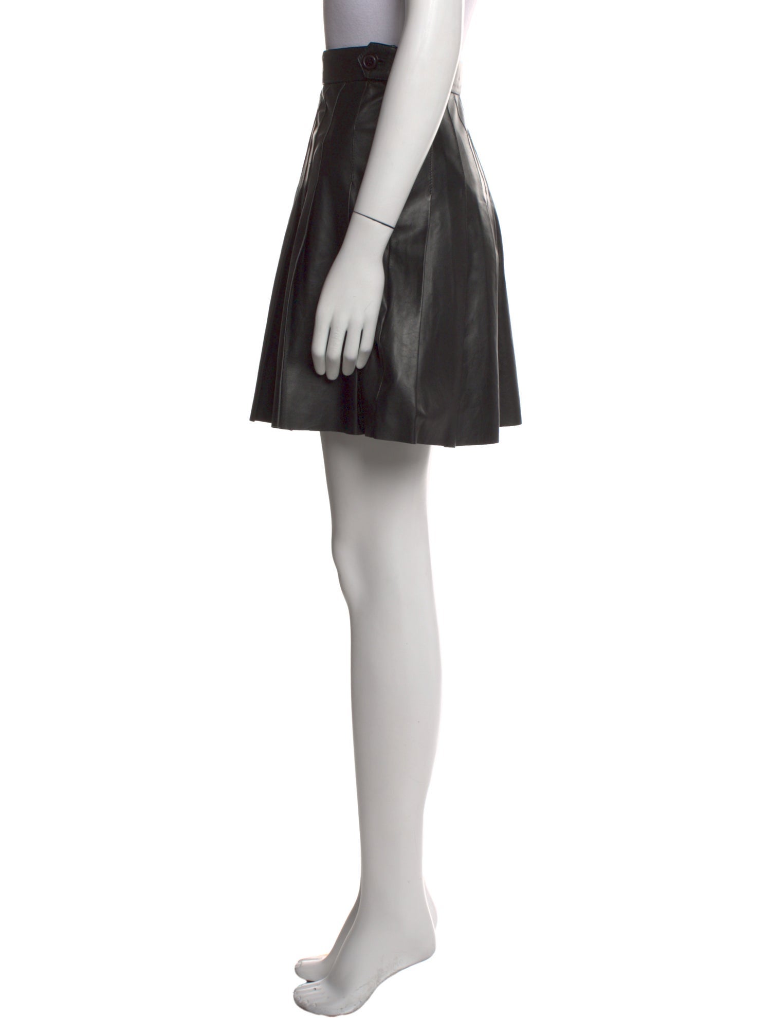 Maje Lamb Leather Mini Skirt