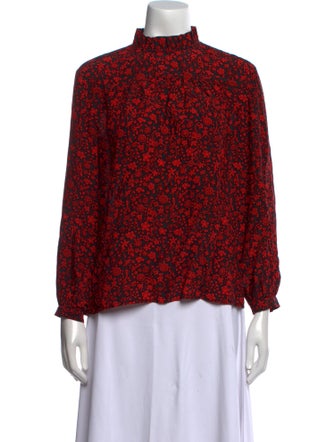 Maje Silk Floral Print Blouse
