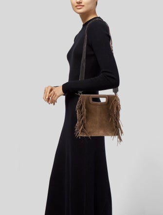 Maje Suede Top Handle Bag