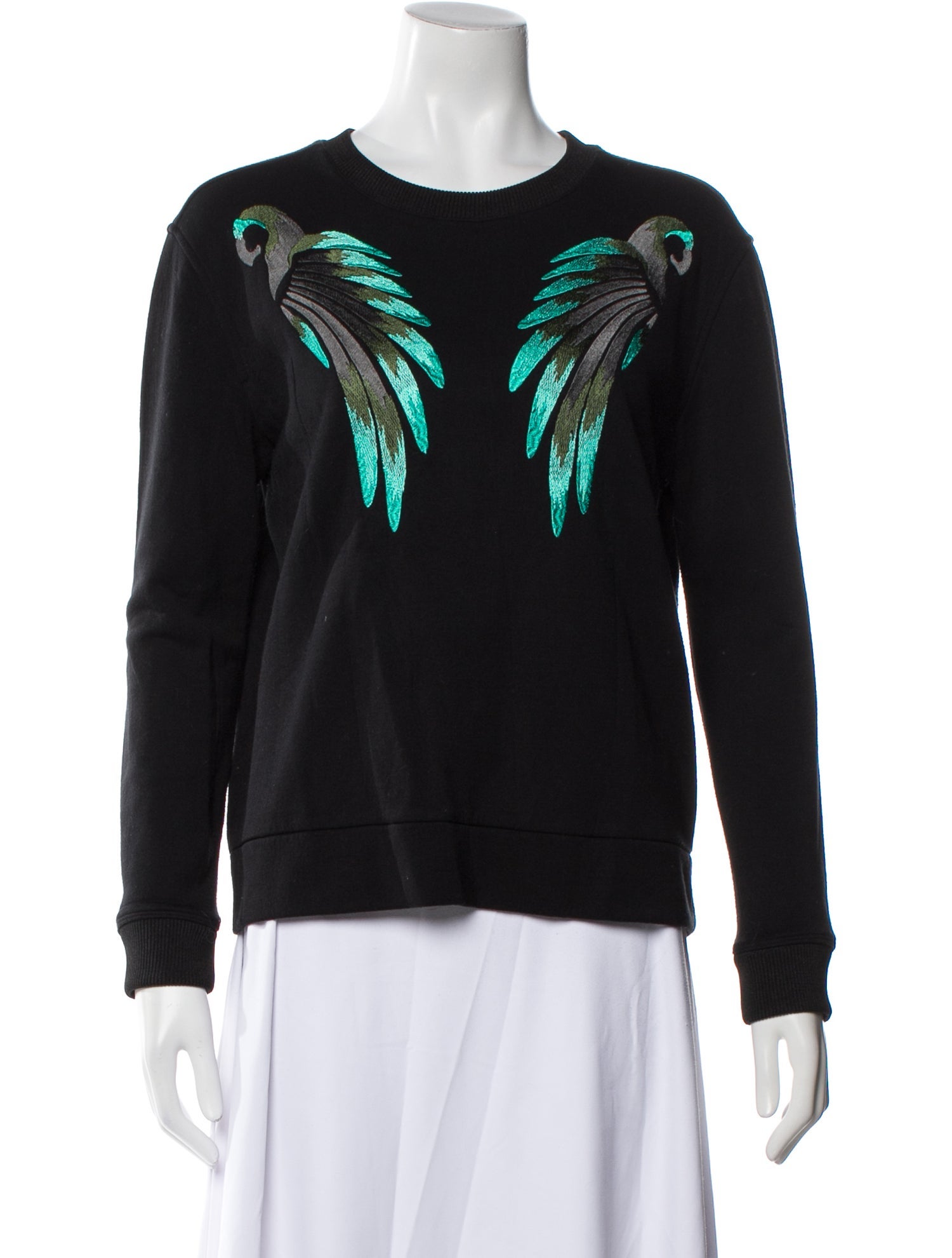 Maje Printed Scoop Neck Sweater