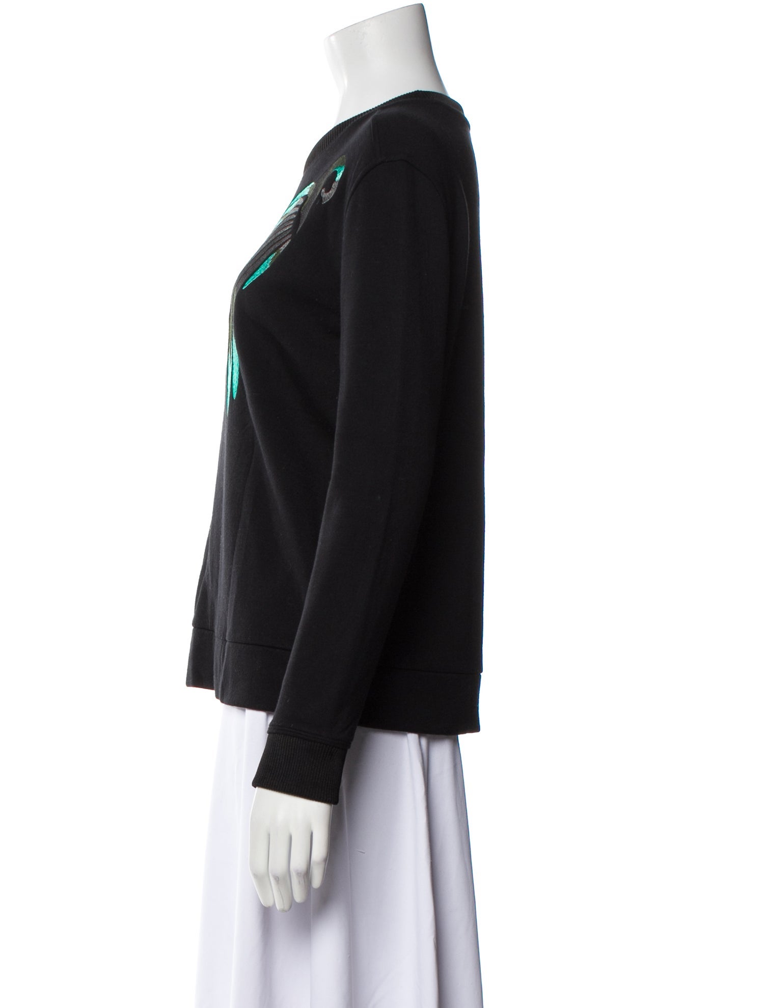 Maje Printed Scoop Neck Sweater