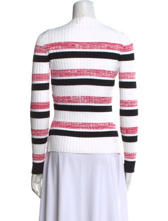 Maje Striped Mock Neck Sweater
