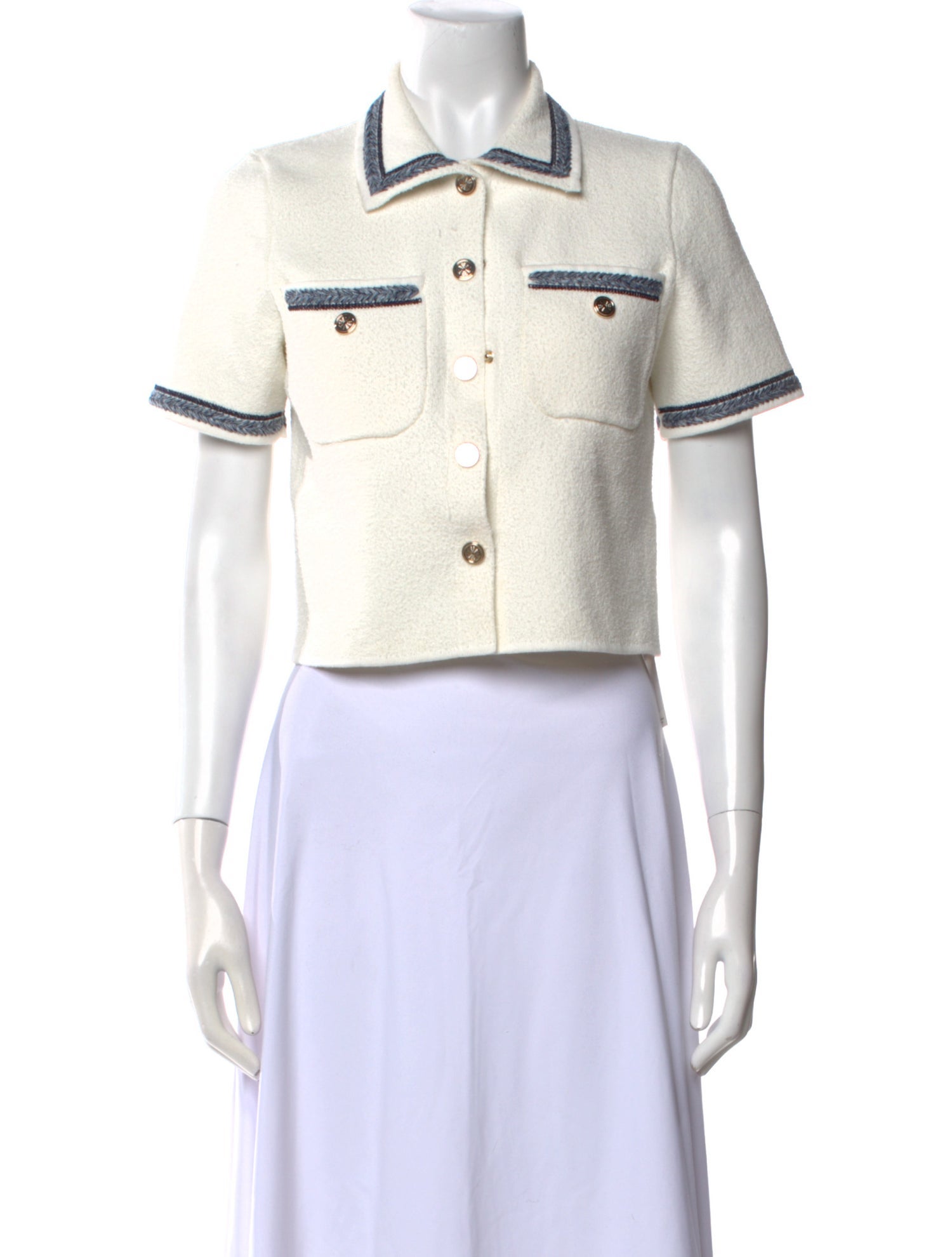 Maje Short Sleeve Crop Top