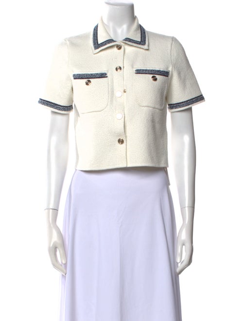 Maje Short Sleeve Crop Top