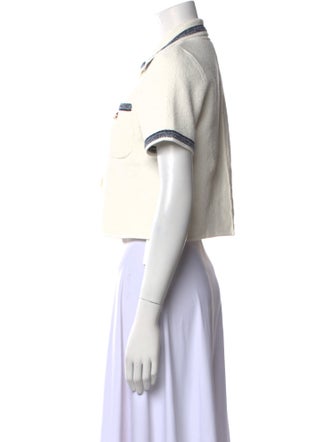 Maje Short Sleeve Crop Top