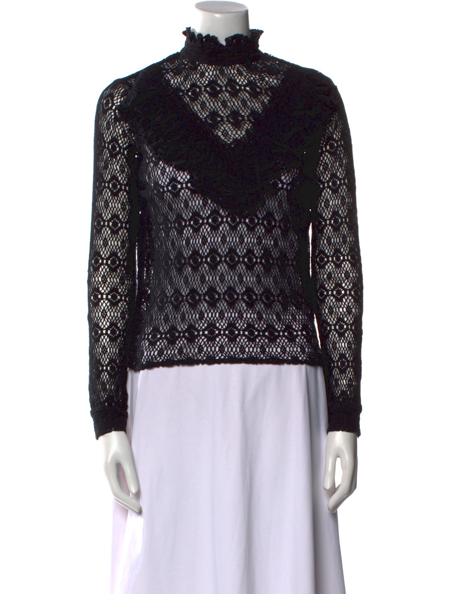 Maje Colorblock Pattern Mock Neck Sweatshirt