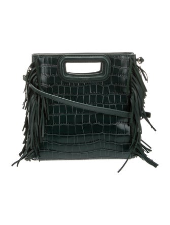 Maje Embossed Leather Top Handle Bag