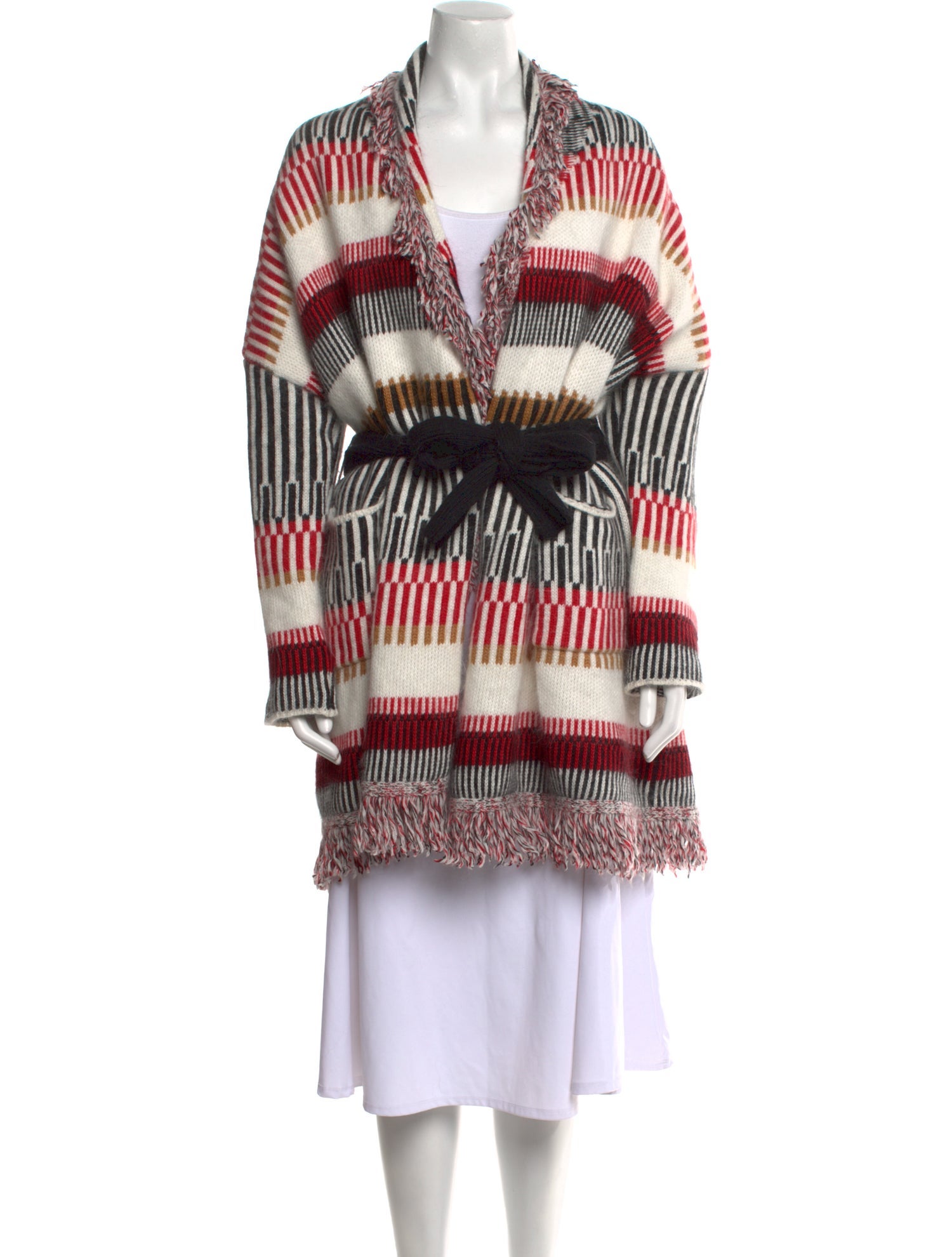 Maje Printed Open Front Sweater