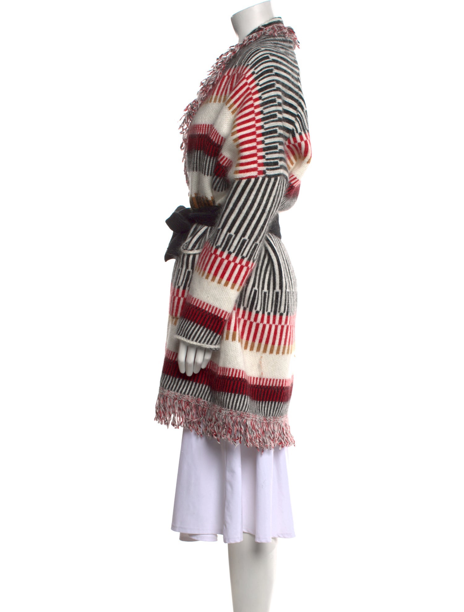 Maje Printed Open Front Sweater