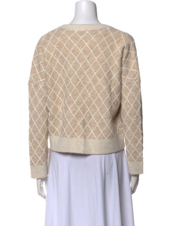 Maje Plaid Print V-Neck Sweater