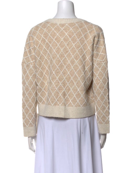 Maje Plaid Print V-Neck Sweater