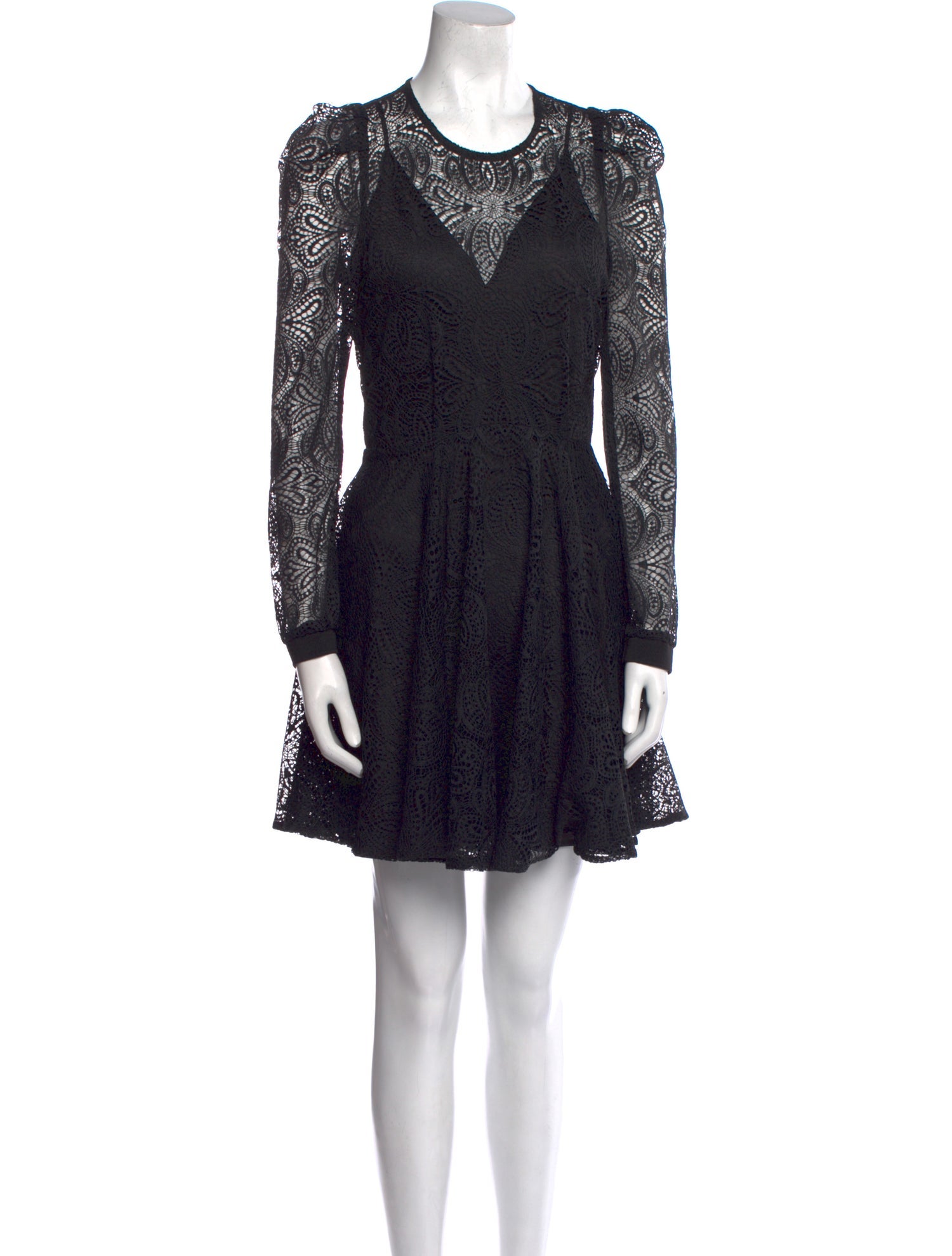 Maje Lace Pattern Mini Dress