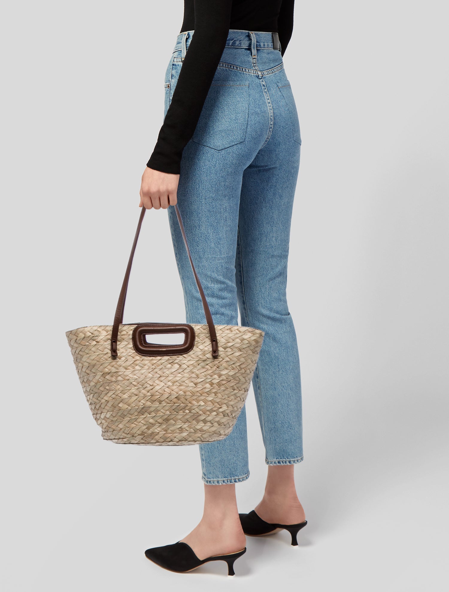 Maje Raffia Bucket Bag