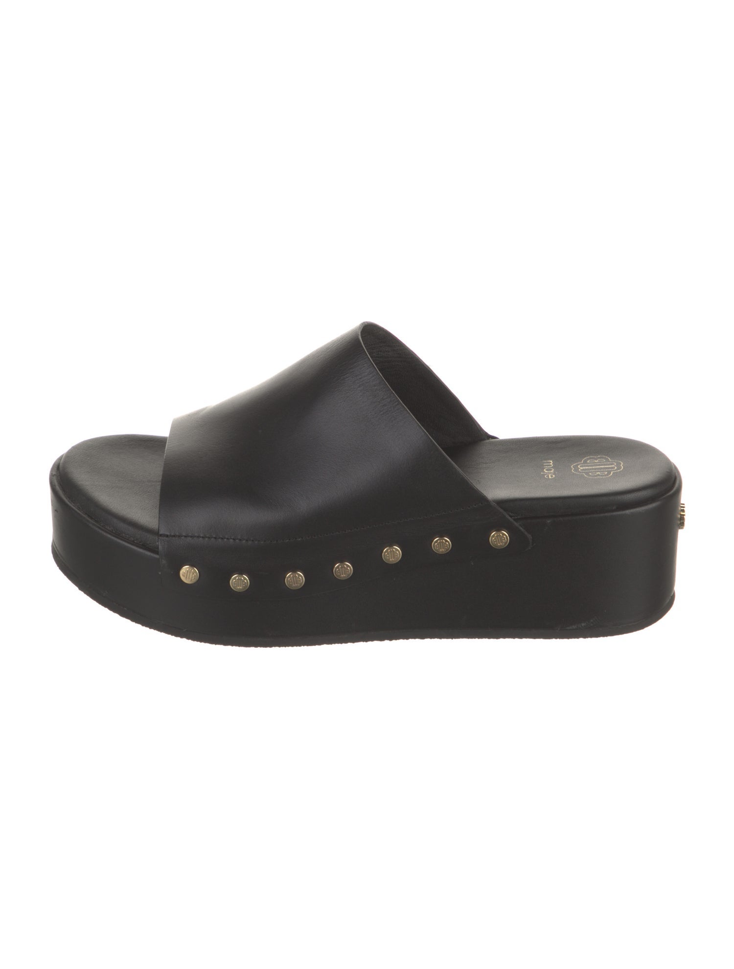 Maje Leather Studded Accents Slides