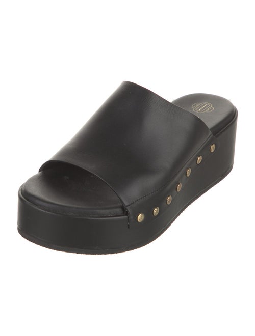 Maje Leather Studded Accents Slides