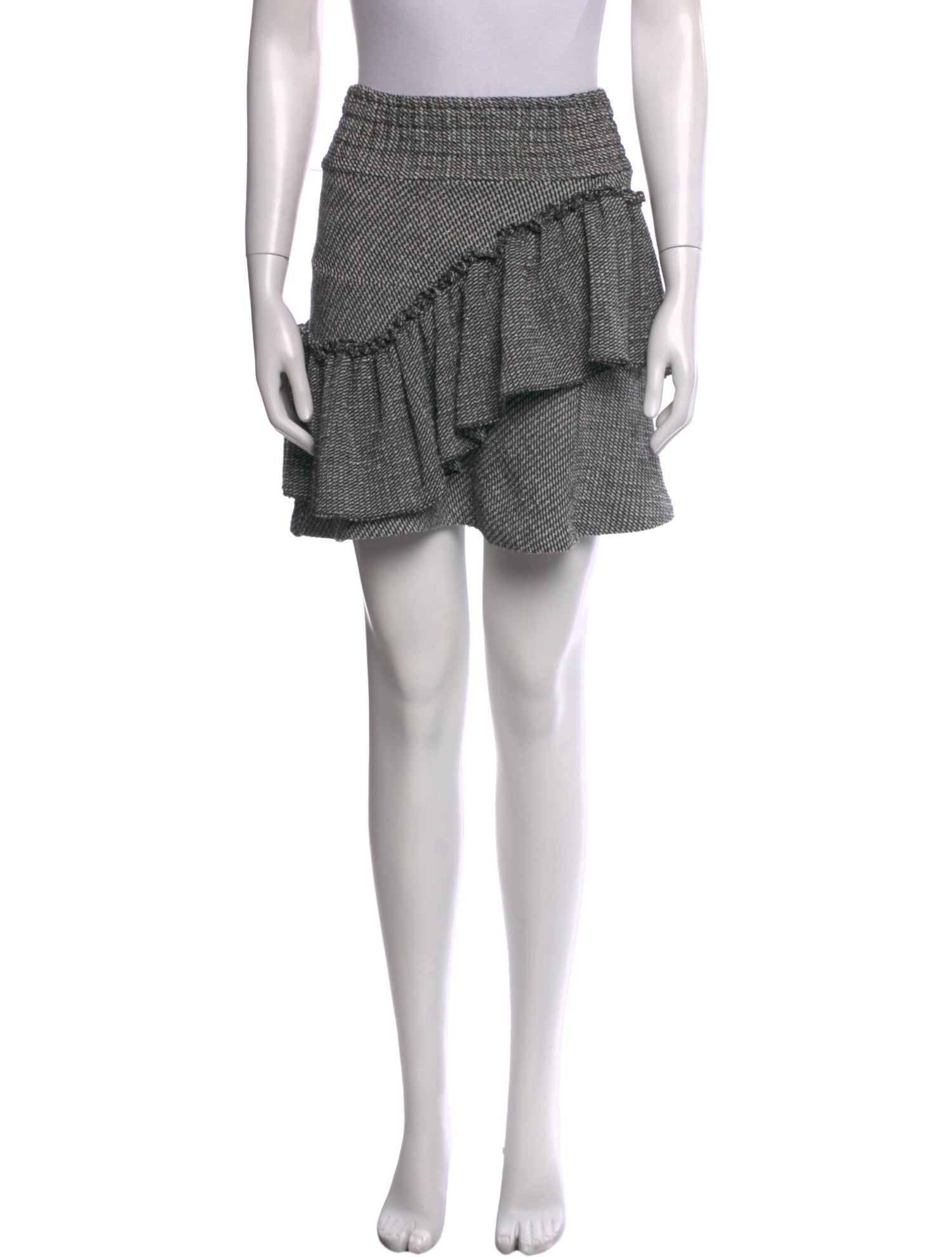 Maje Houndstooth Print Mini Skirt